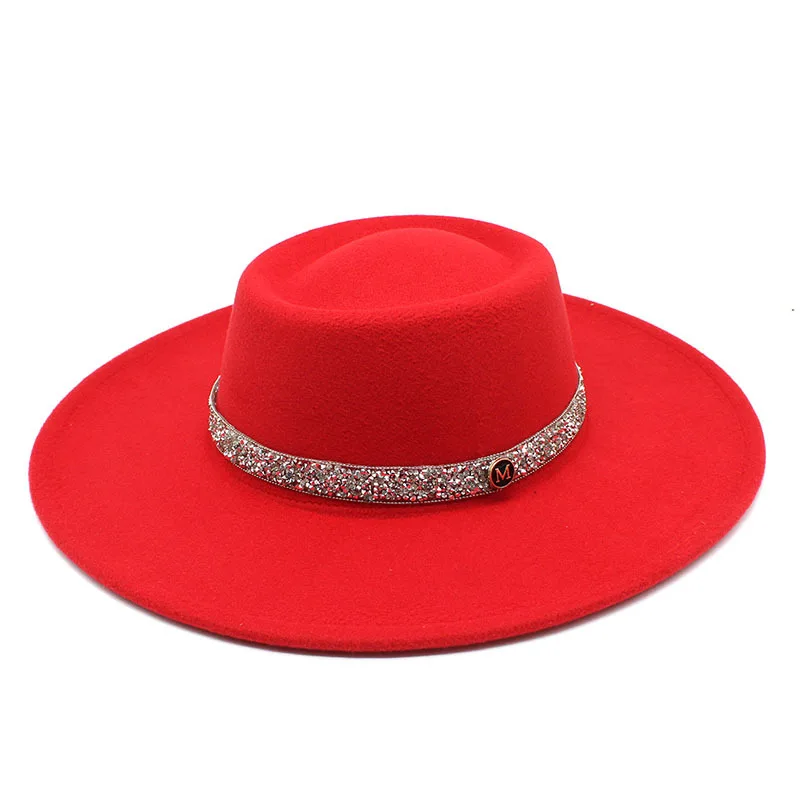 Cross Border New Arrival 9 5cm Hat Brim Wool Woolen Hat Concave Convex Top Men S And Women S Top Hat Wide Brim Felt Hat