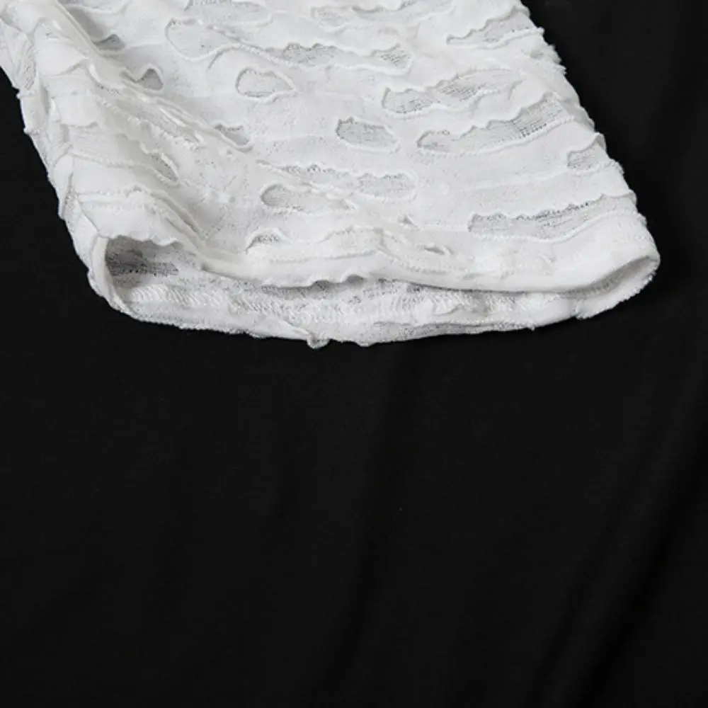 

Модная белая рубашка с v-образным вырезом, женская рваная блузка с вырезами и завязками, свободная рубашка с длинными рукавами и рюшами для вечеринки