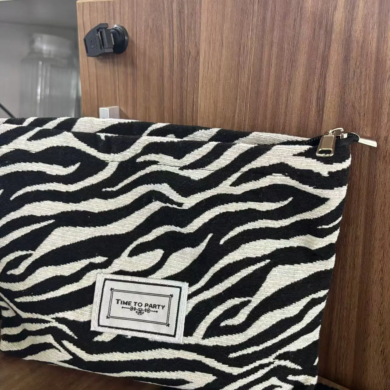 Borsa per cosmetici grande da donna leopardata Borsa per trucco impermeabile in tela con cerniera Borsa da viaggio per il lavaggio del trucco