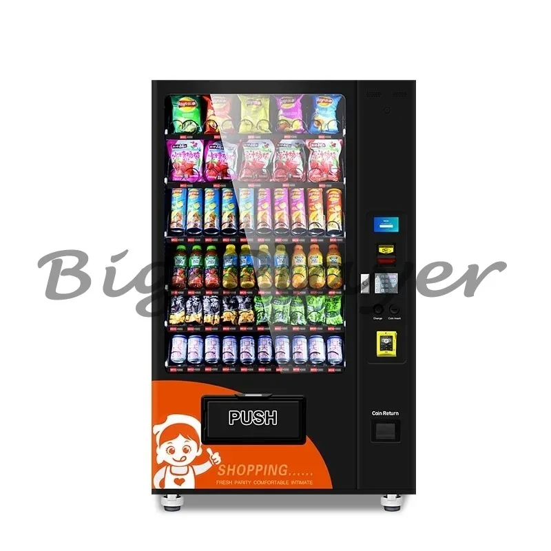 

Новое поступление 2024, торговый автомат для напитков и закусок, торговый автомат для здоровых свежих продуктов питания с денежной оплатой