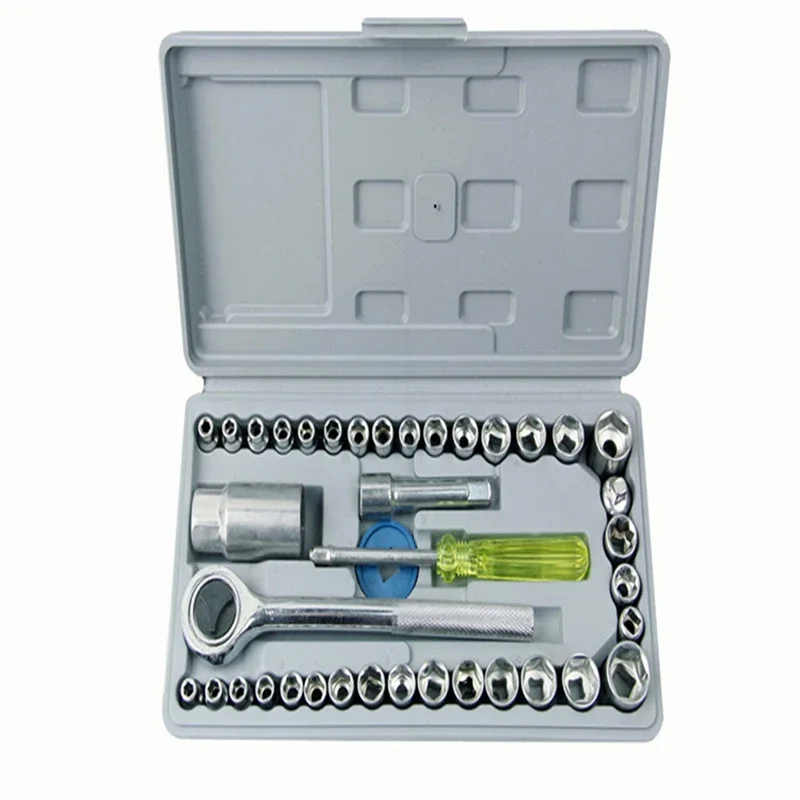 40-piece Manual Hardware Tool Set Machine Repair Socket Wrench Auto Repair Tool Set