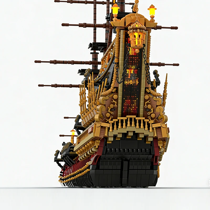 8702 Pcs MOC Medieval Ships At Sea Modular Model DIY Building Blocks Technology Assembly Creative Type Toys Kids Birthday Gifts