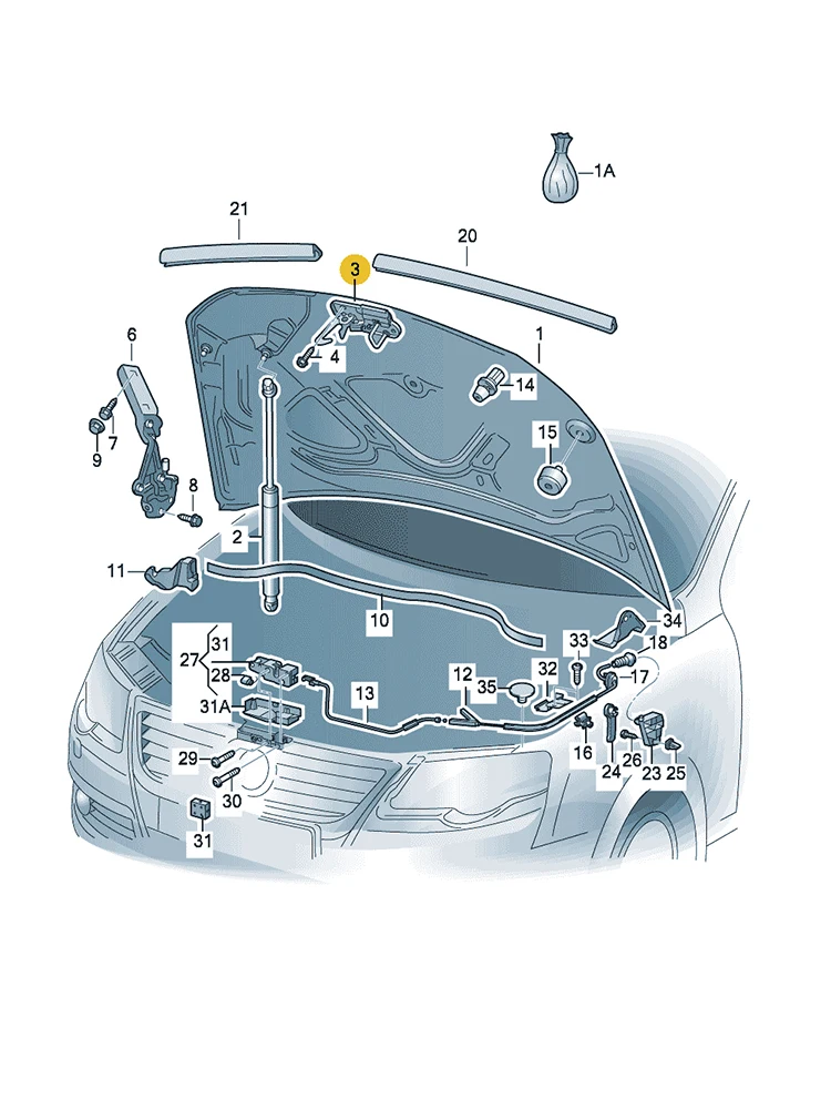 BOICY Front Hood Bonnet Safety Latch Catch Hook for Touareg 2011-2018 Passat 2006-2011 Magotan 3C0823480 3C0823480A