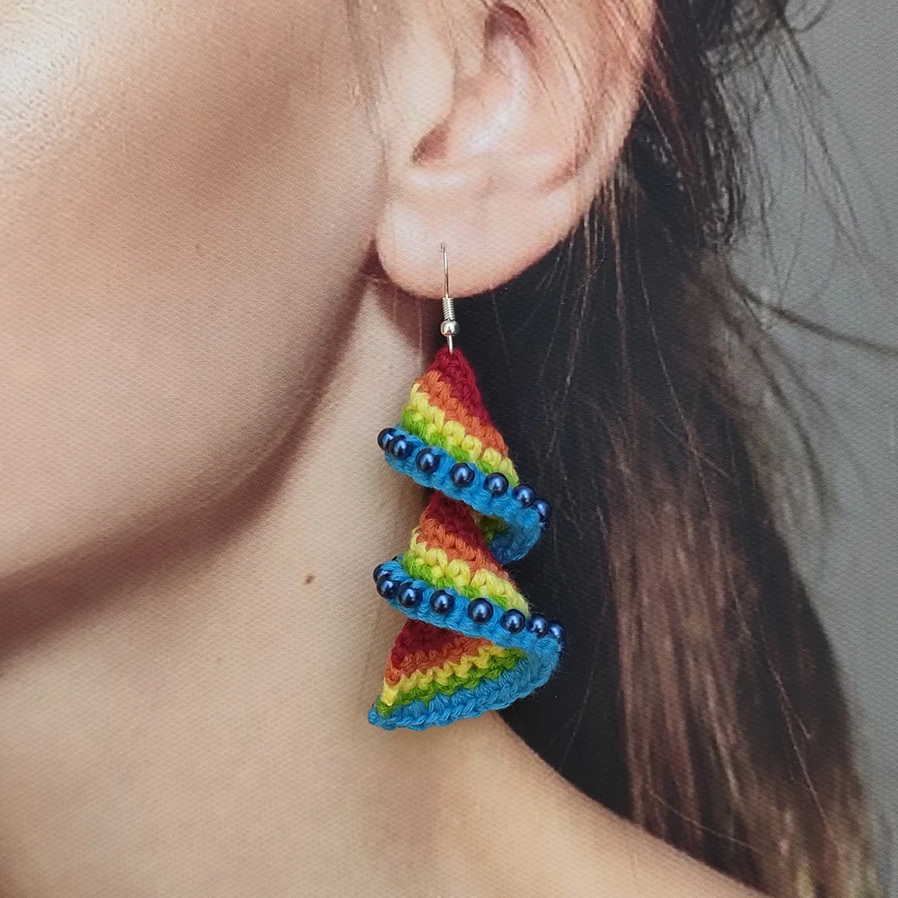 Original 2024 New Colorful Earrings With Blue Beads for Women Fashion Accessories Boho Girls Party Holiday Jewelry