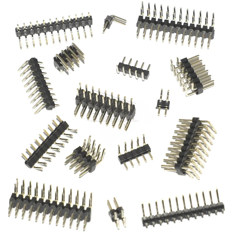 50 Stuks 2.0Mm Pitch Pin Header Enkele Rij Dubbele Rij 90 Graden Gebogen Naald Koperen Voet Pin 2*2P/3P/4P/5P/6P/7P/8P/12P