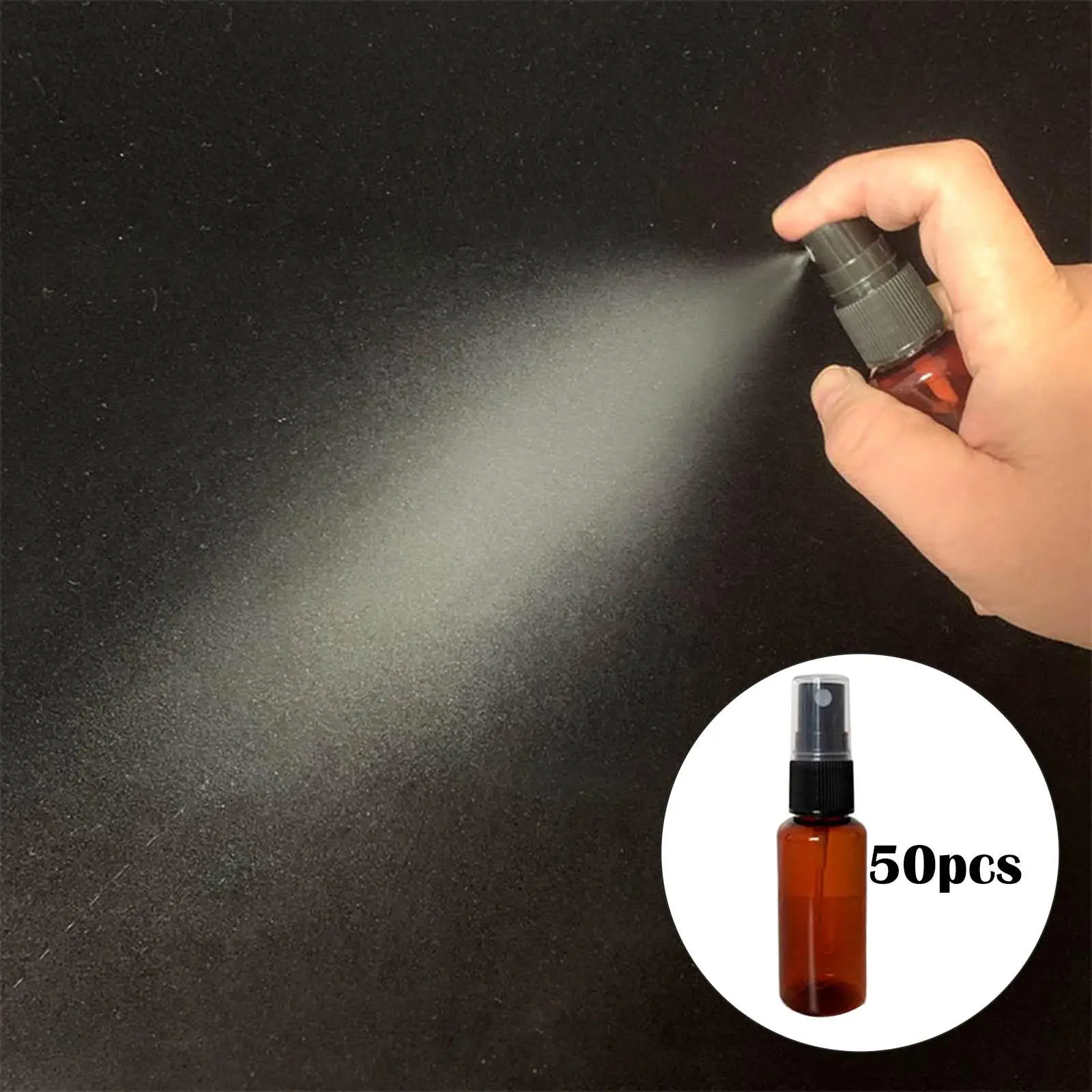 50 Pieces Spray Bottle with Cover Mini Lightweight Empty Plastic 30ml Cosmetic Bottle