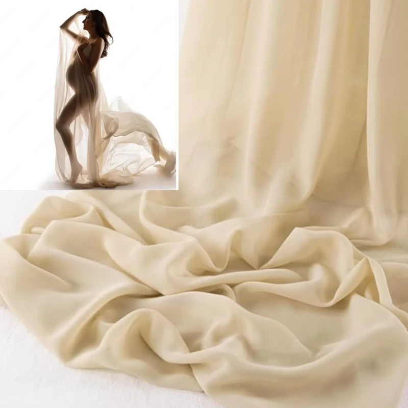 

5m/10m Translucent Maternity Dress Chiffon Fabric Photography Props DIY Cloak Simple Modeling Studio Photo Background Cloth