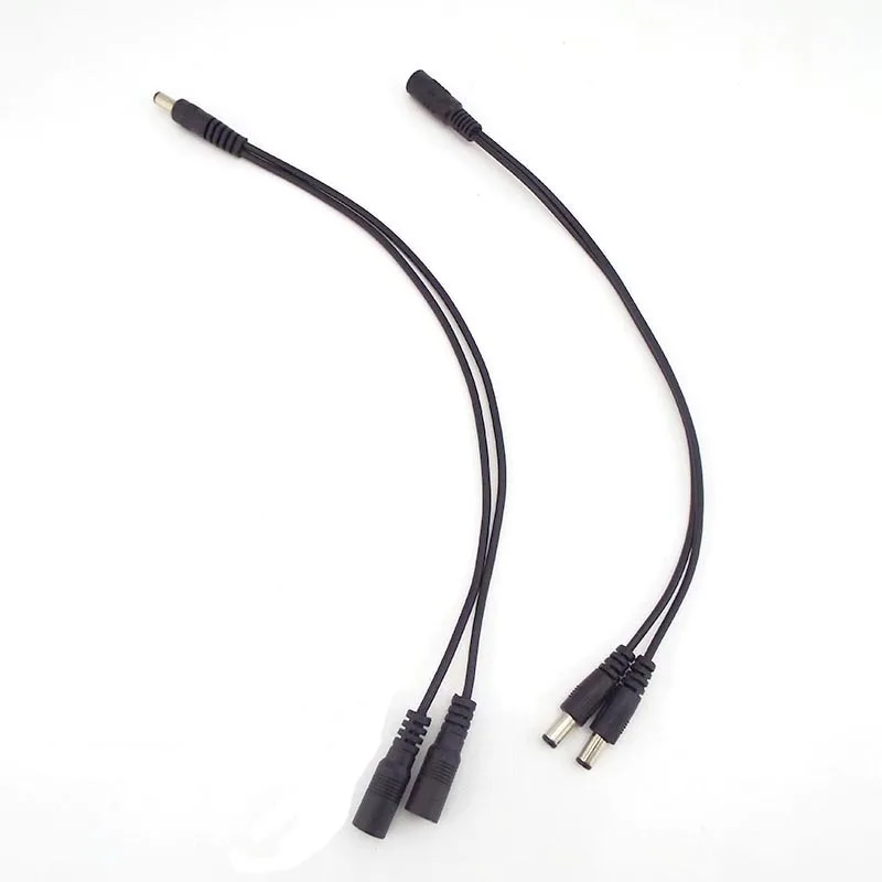 DC 12V 1 Female to 2 Male Power Split Splitter Cable 2.1*5.5mm for CCTV Camera Security DVR Accessories LED Light Strip