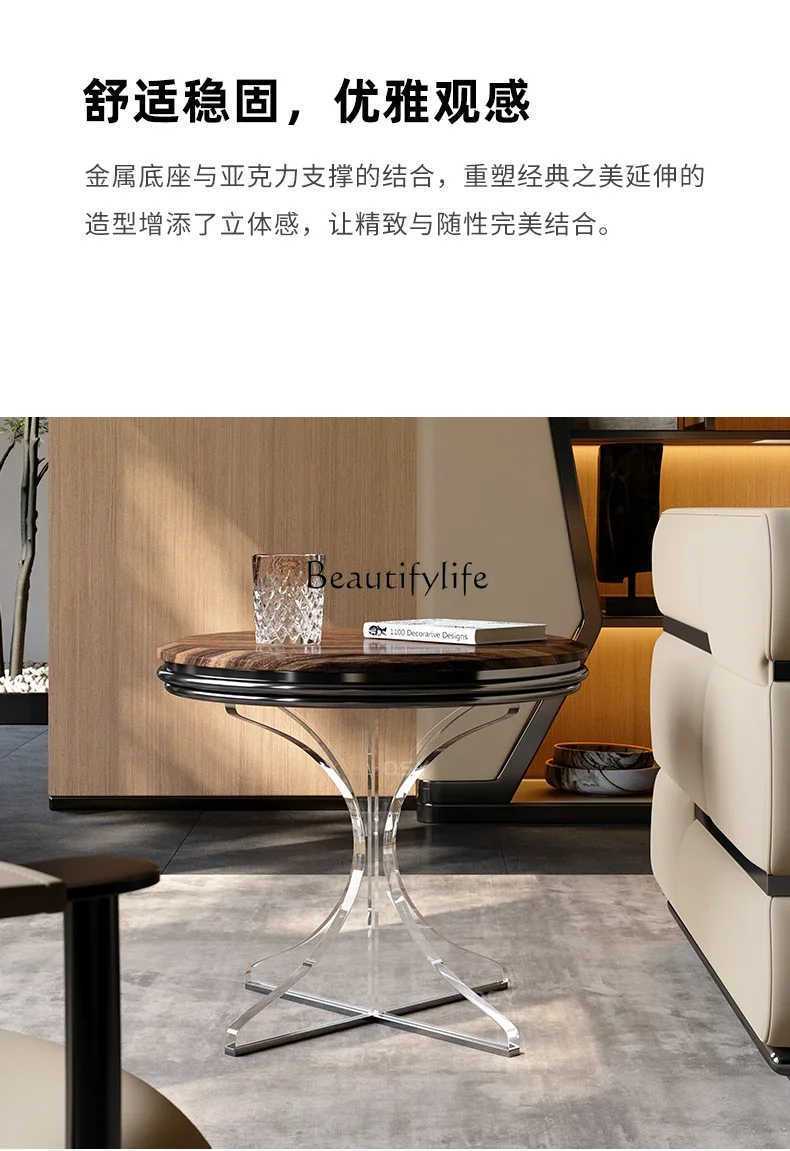 

yj9 Chinese Ancient Style Walnut Side Table Modern Storage Balcony Household Solid Wood Small Coffee Table