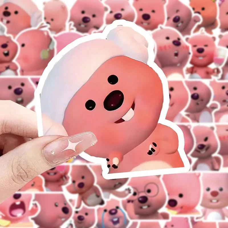 120Pcs Cute Zanmang Loopy Stickers Kawaii Anime Beaver Phone Water Cup Car Tablet Desktop Waterproof Children Toys Sticker Gifts