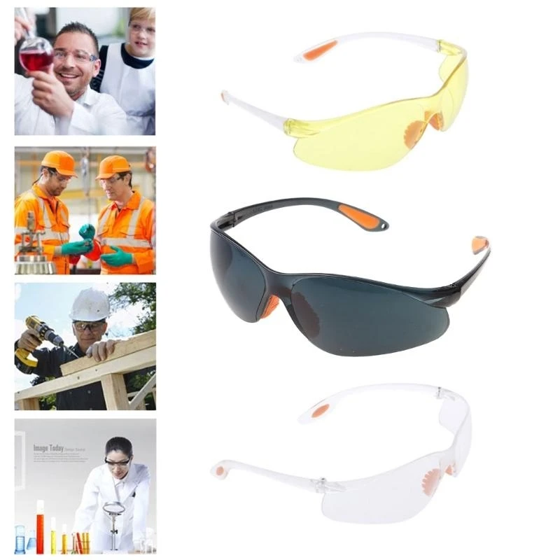 

K0EA Safety Glasses Anti-scratch Anti-frog Transparent Colored Lens Safety Goggles for Women Men All Direction Eye Protection