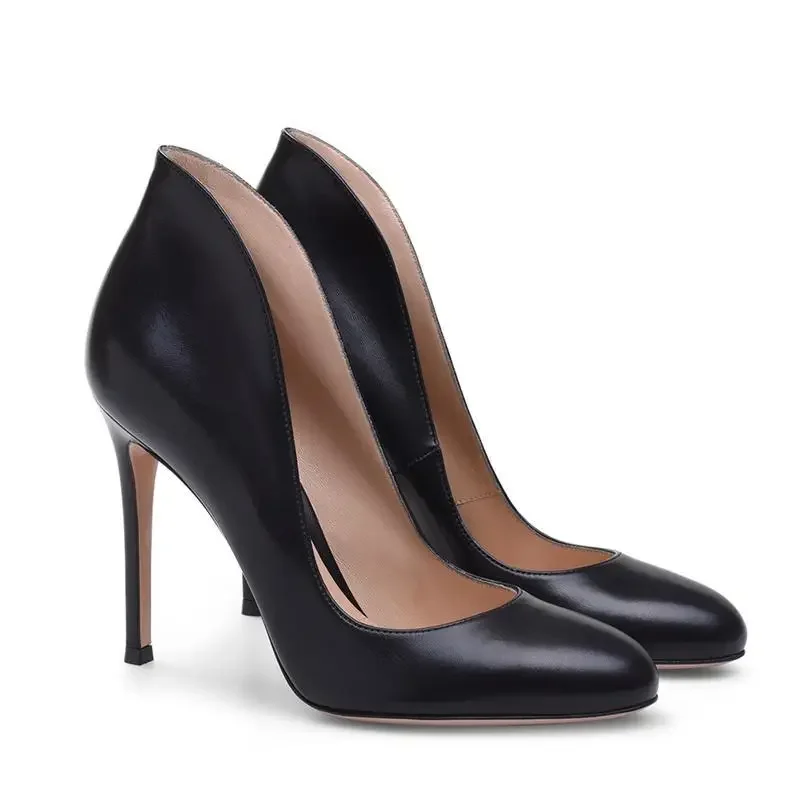 

Women Shoes Large Size French Style Round Toe Thin Super High Heel Single Pumps Shoes Spring Autumn Office Female Cover Heeled