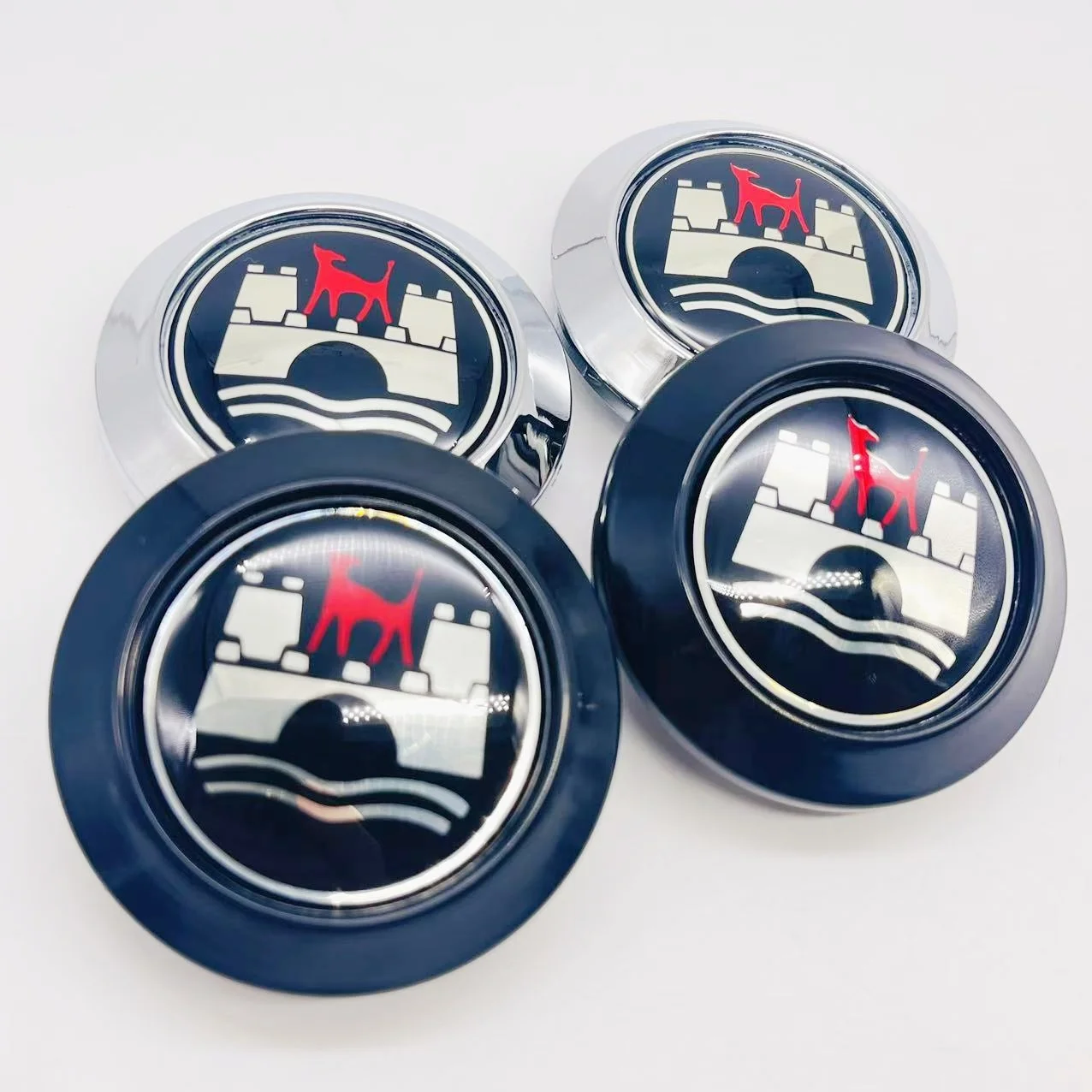 

4Pcs Wolfsburg Wheel Center Cap 64mm Rim Cover Hub Cap Wheel Cap 45mm Wolfsburg Racing Emblem Car Accessories