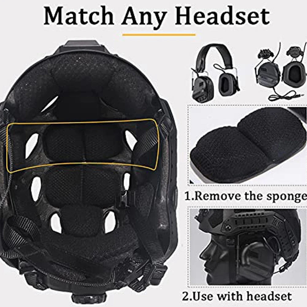 Casco táctico Airsoft con rieles – Kit visera, funda y pasamontañas - imagen 4
