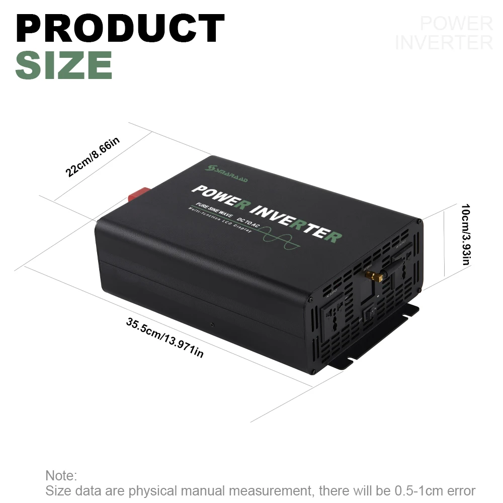 الذروة 5000 واط نقية شرط لموجة العاكس تيار مستمر 12 فولت 24 فولت إلى التيار المتناوب 220 فولت 50 هرتز خارج الشبكة عاكس الطاقة #5
