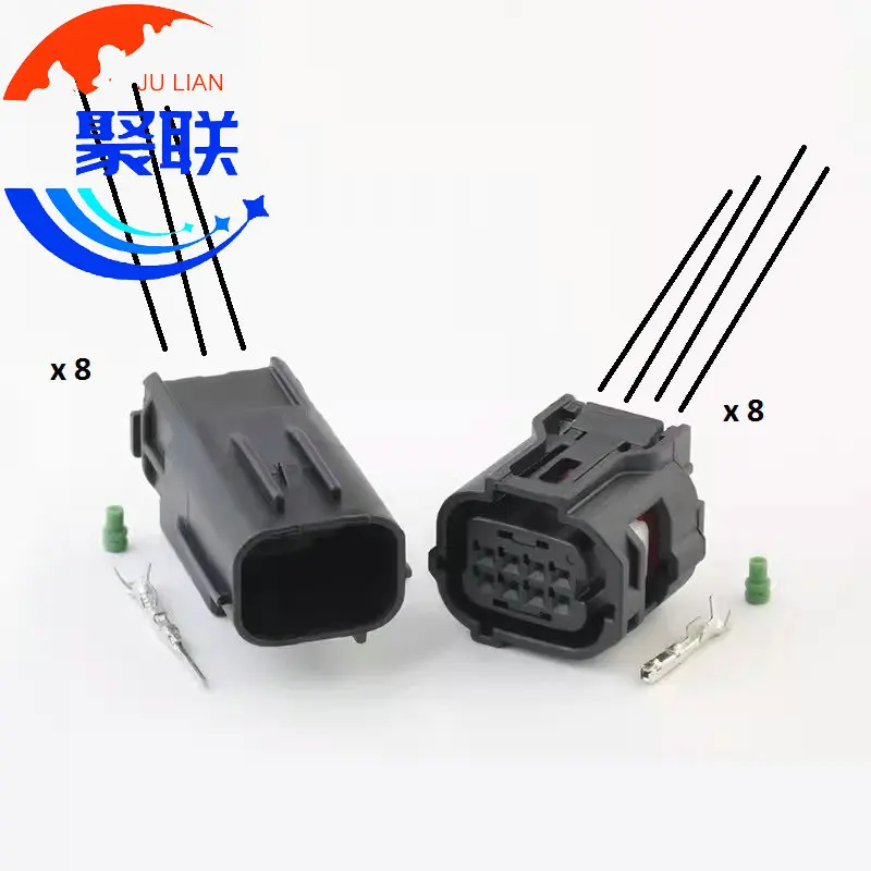 1Set 8Pin 6189-1240 6188-0779 Car Reversing Radar Wire Socket Parking Sensor Socket For Toyota 90980-12520 90980-12519