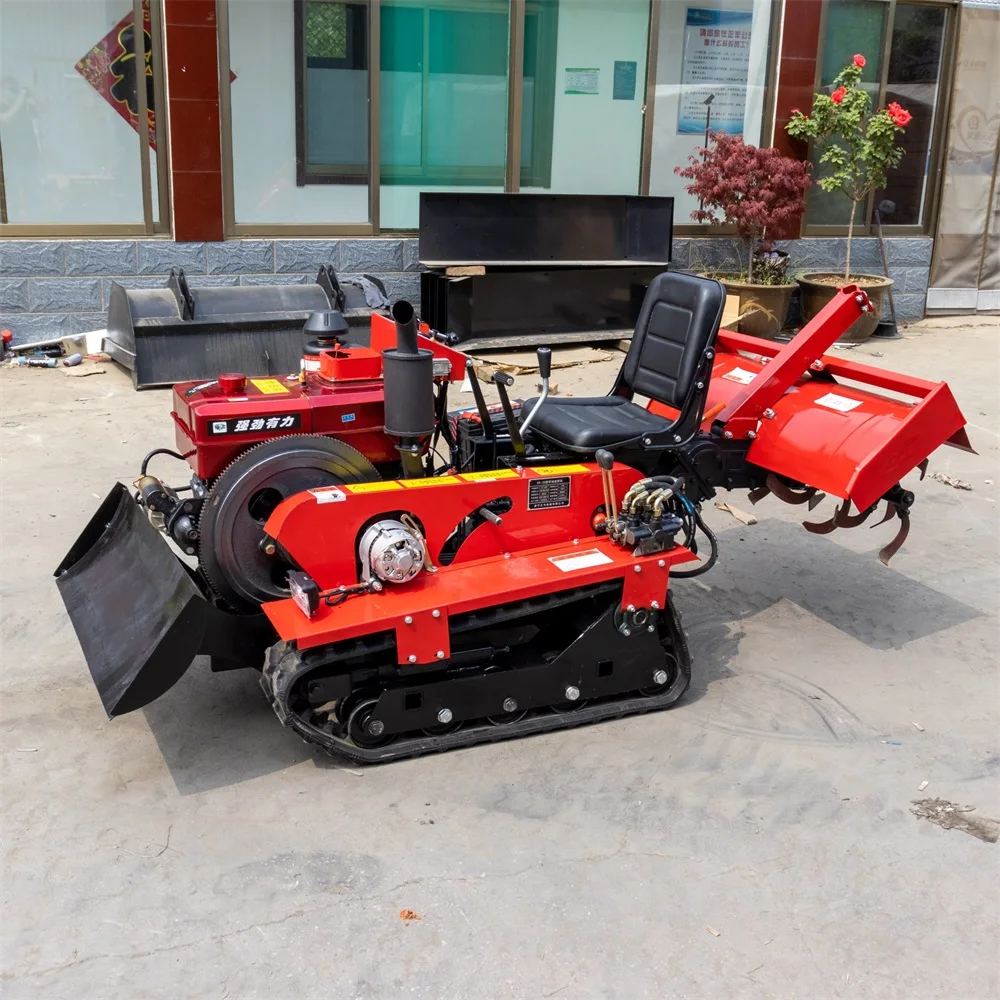 Multifunctionele Crawler Microhelmstok Zelfrijdende Roterende Helmstok Die Klein Landbouwveld Dumpt