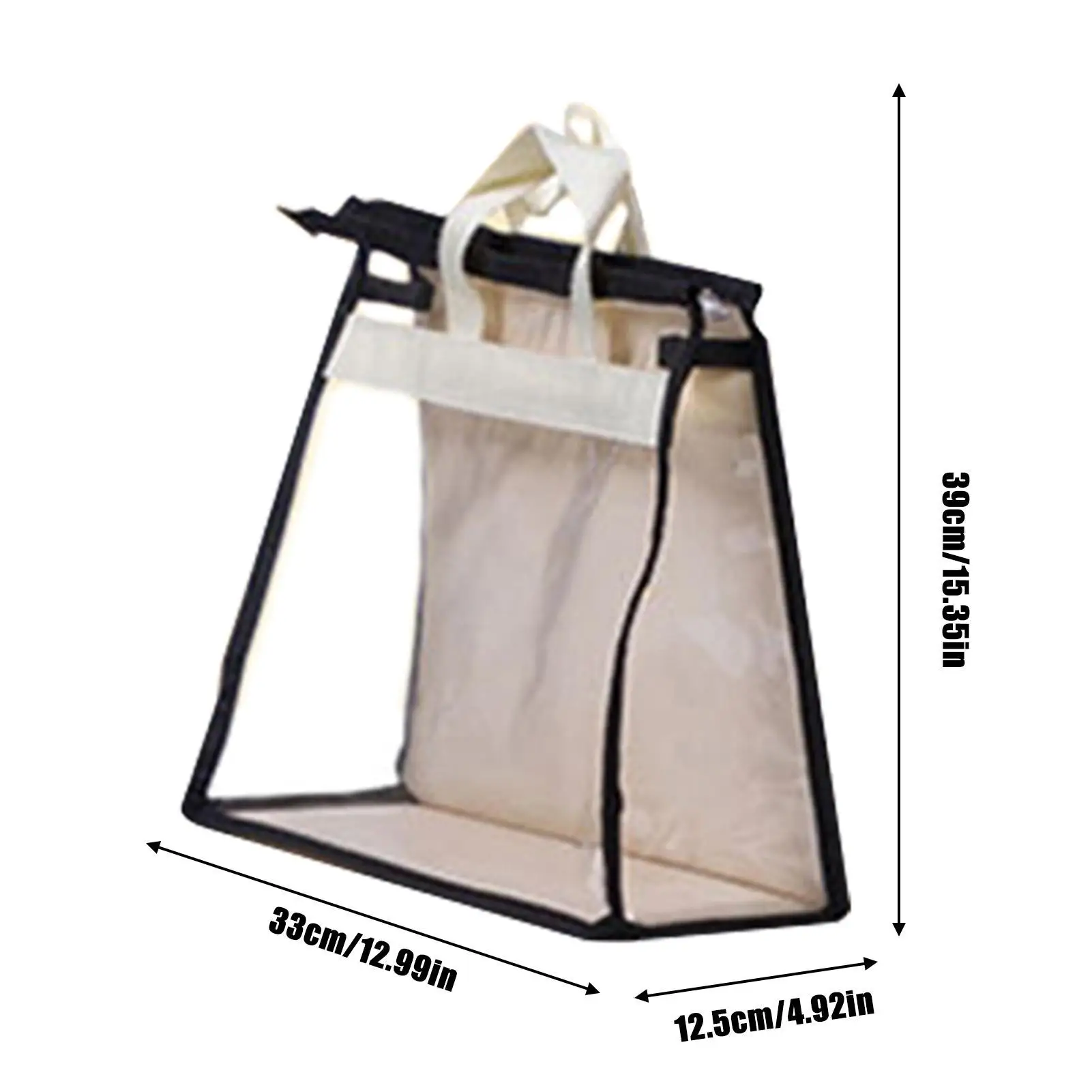 Clear Dust Bags for Handbags | Purse Cover Hanging Closet Organizer with Zipper, Handles | Clear Han