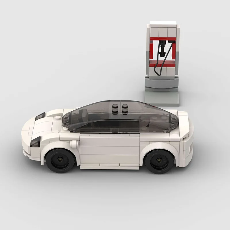 Simulation Charging New Energy Vehicles MOC Small Building Blocks Set Boys Educational Toys Assembly Cars Model Bricks DIY Gifts