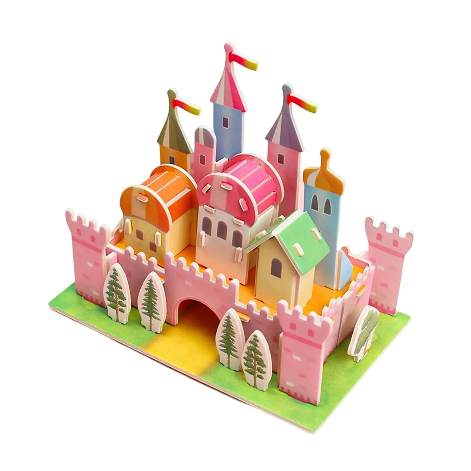 Children 3D Foam Castle Puzzle Building Kit Cardboard Craft Toy for Kids 5-9 Years Old Educational Brain Game Set