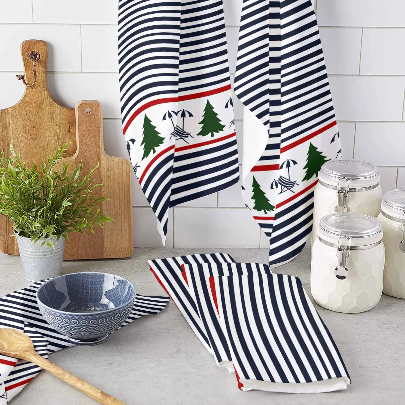 Line Christmas Tree Lounge Chair  Microfiber Towel Absorbent Kitchen Cleaning Cloth Dish Towel Household Cleaning Towel