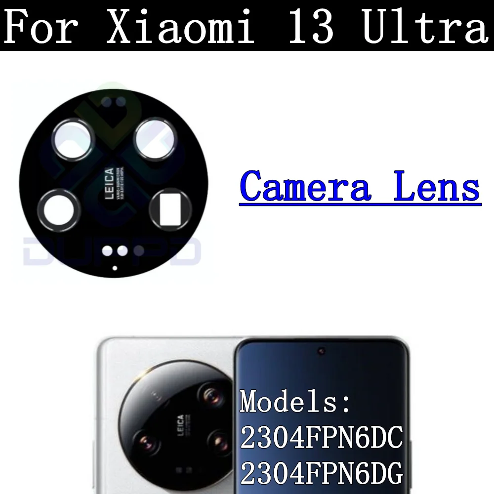 Front Rear Camera Lens for Xiaomi, Small Facing, Selfie Module, Spare Parts, 13 Ultra, 2304FPN6DC, 2304FPN6DG