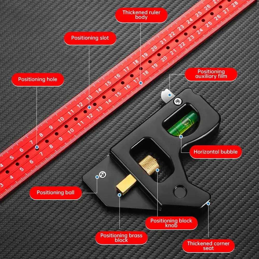 Calibri righello angolare combinato multifunzione in acciaio inossidabile ad alta precisione per impieghi gravosi righello angolare mobile lungo 30/40cm