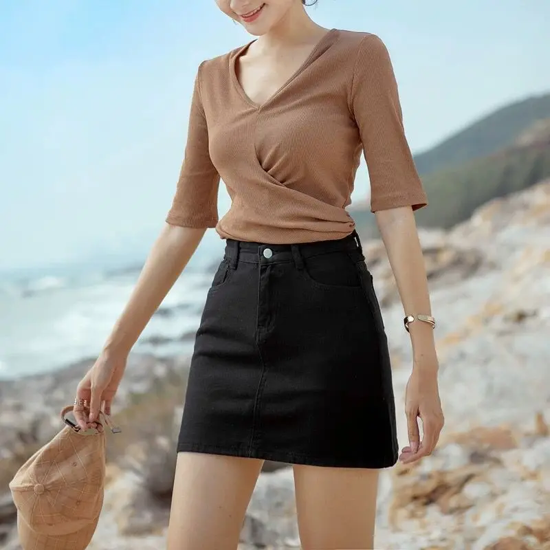 Jeans Skirts For Women Cute Kawaii Pants Woman Denim Skirt White Chorts Streetwear Offer Aesthetic Hot Premium Stylish Vintage V