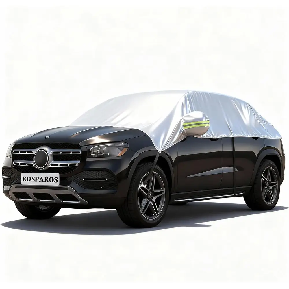 

All-Weather SUV Car Cover with Hail Protection and Reflective Straps for Windshield Snow and Ice