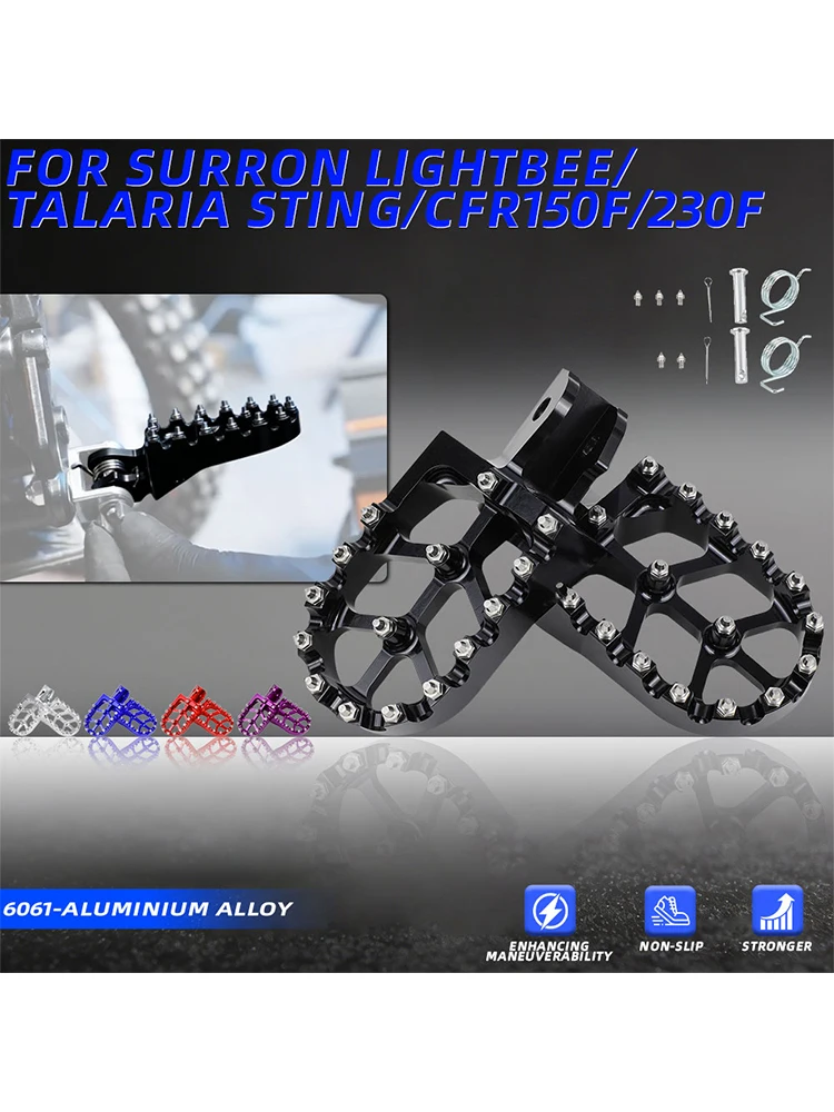 AliExpress JFGRACING Motorcycles FootPegs Rests Teeth Pedal Spring For Surron Lightbee Segway X260/ X160 CNC Electric Dirt Bike Parts Motocross Parts