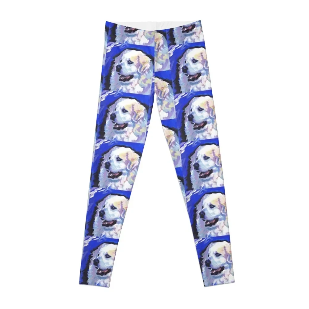 

Great Pyrenees Mountain Dog Bright colorful pop dog art Leggings flared sports for push up Sports pants for Womens Leggings