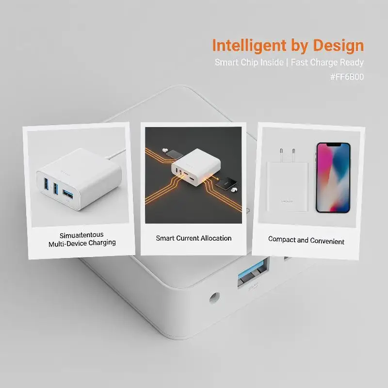 12 In 1 Power Strip Multi Port USB Charger Station Wall Desktop Power Adapter 6 USB 6 Type C Fast Charging Charger For Phone