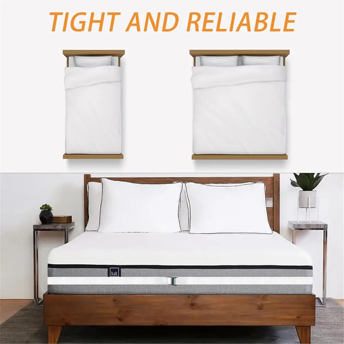 33-Foot Long Twin Bed Connector,2 Inch Twin Bed Connector Strap, Mattress Splicer, Adjustable Heavy Duty Metal Buckle