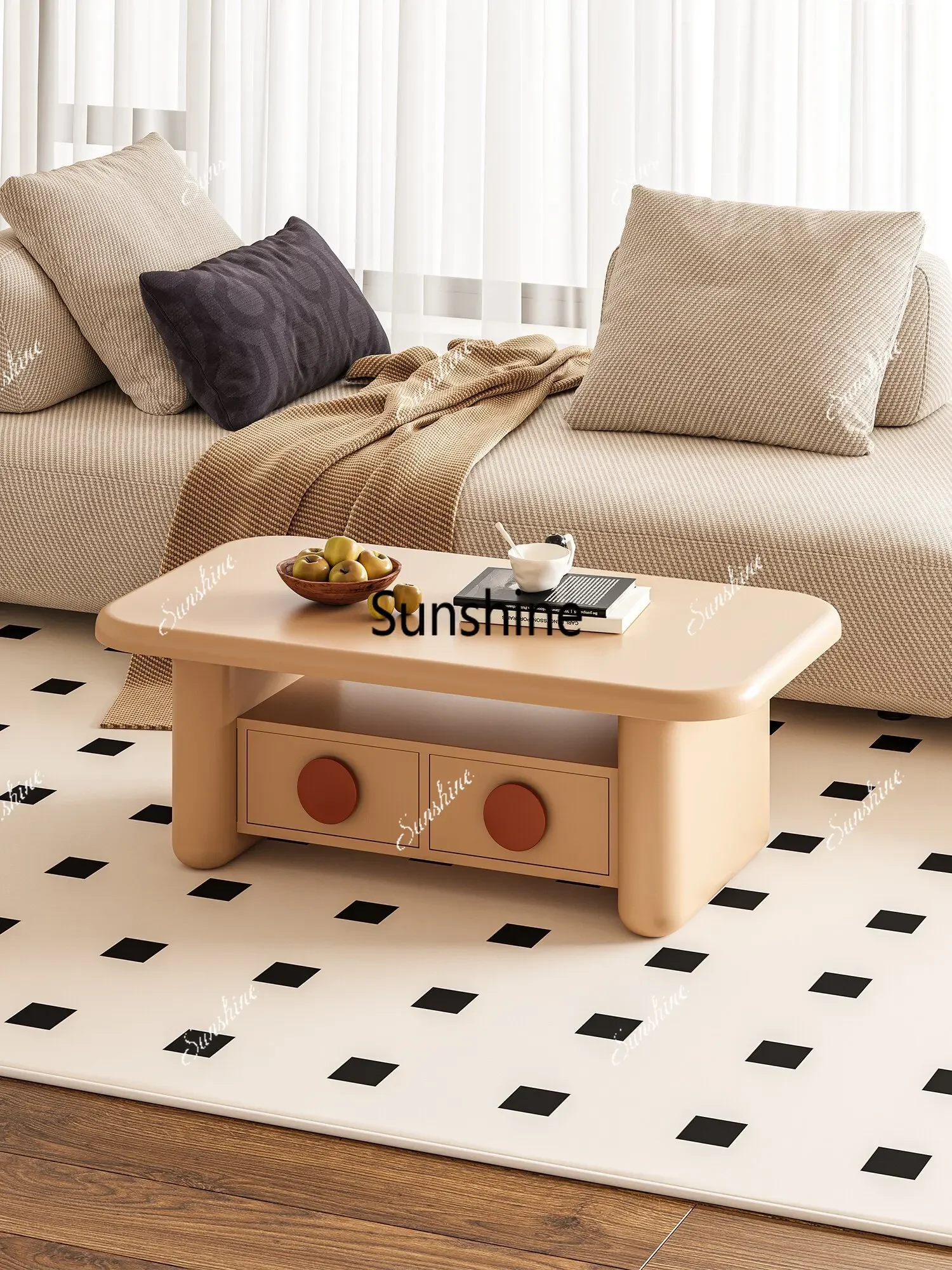

Light luxury French storage living room home creative tea table