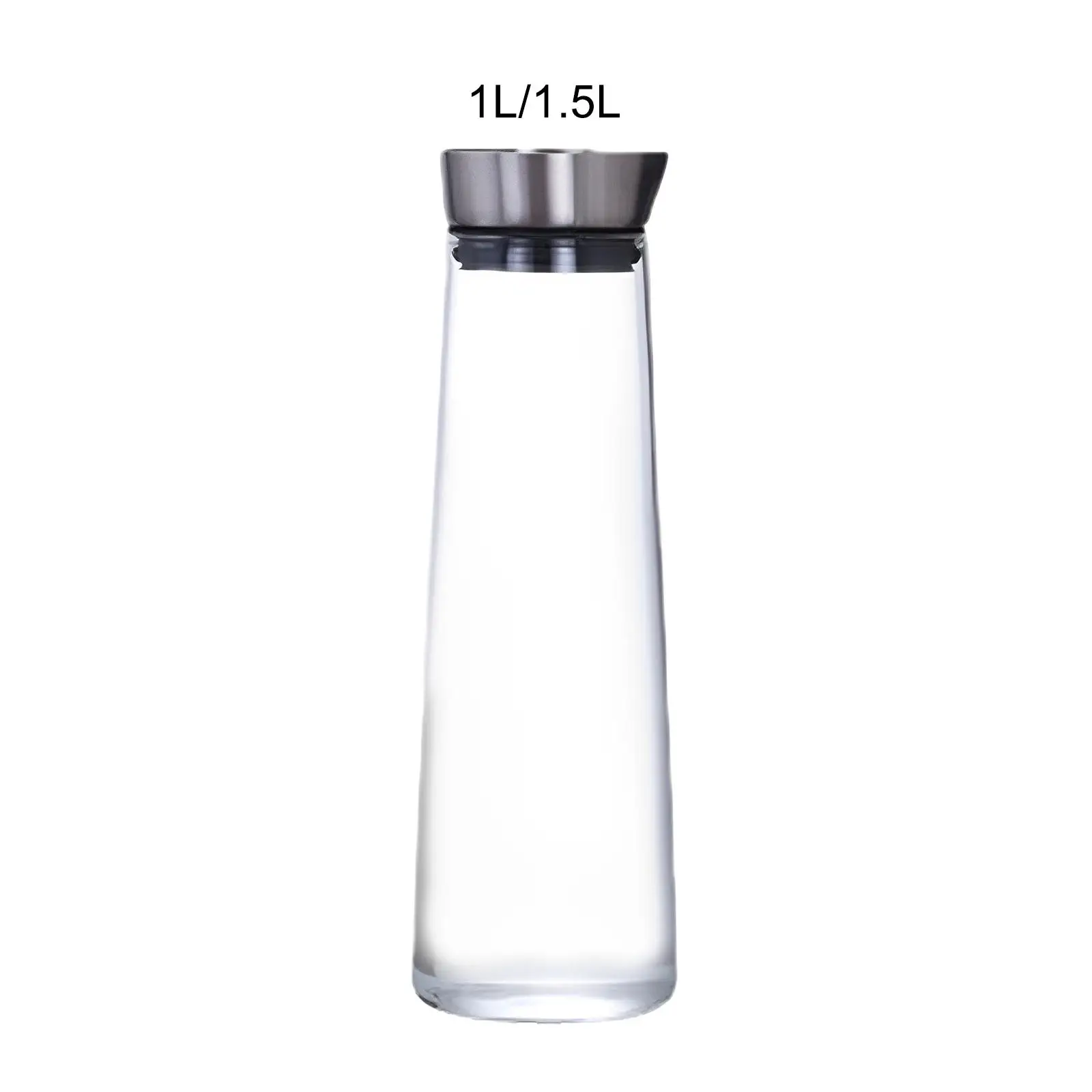 Glass Water Bottle Beverage Pitcher with Stainless Steel Lid Cold Water Jug for Coffee Hot Cold Water Juice Milk Refrigerator