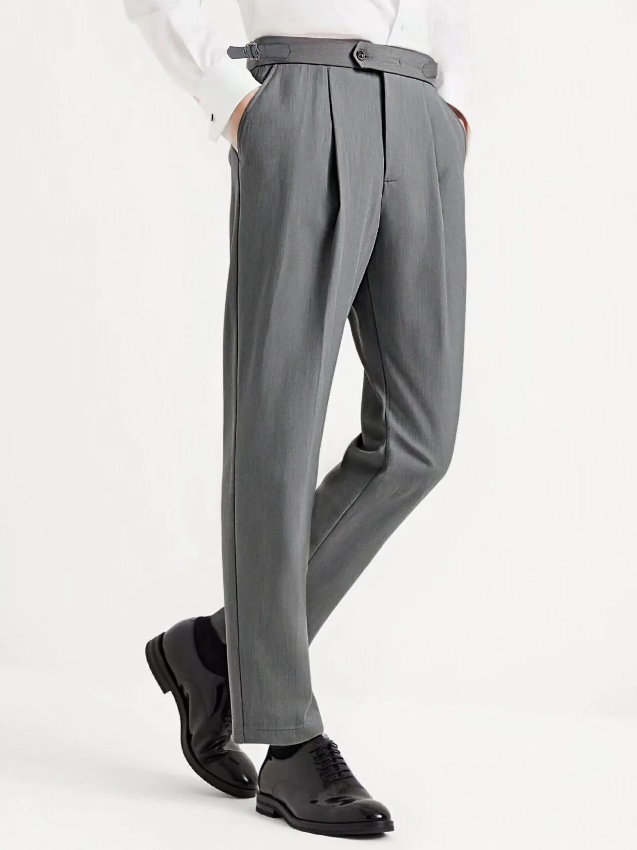 

Italian Vintage Men's Business Casual Pants Slim Fit Breathable Color Summer Fashion Straight Leg Trousers