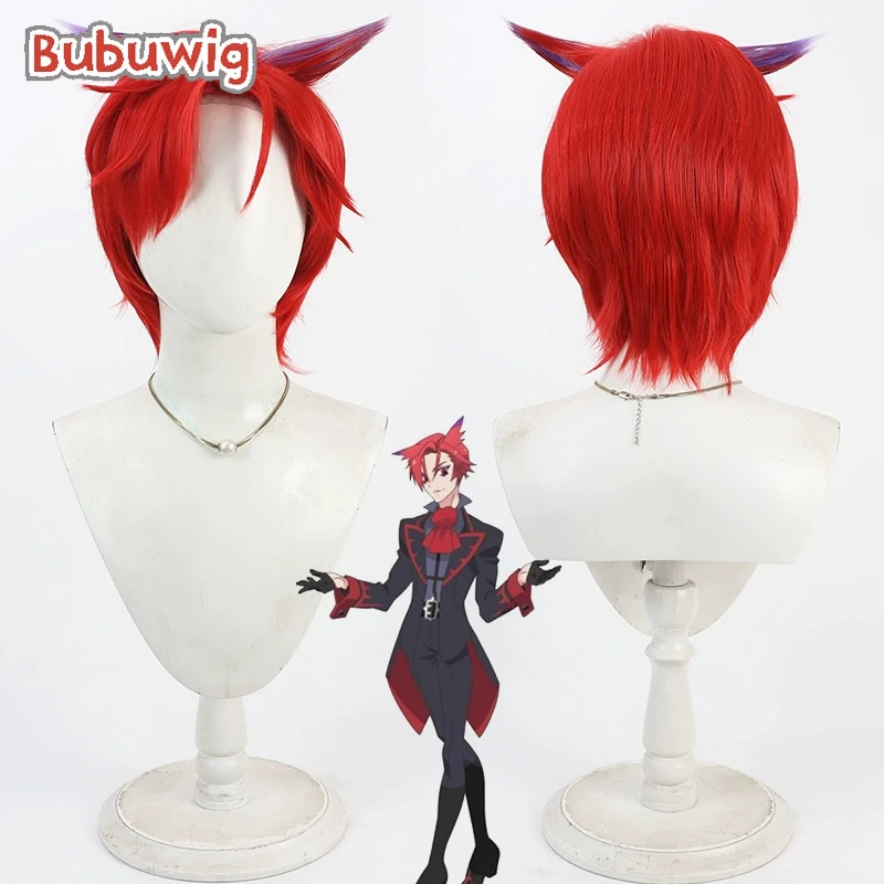 

Bubuwig Synthetic Hair Calisto Cosplay Wigs Princession Orchestra Calisto Halloween 30cm Red Mixed Purple Wig Heat Resistant