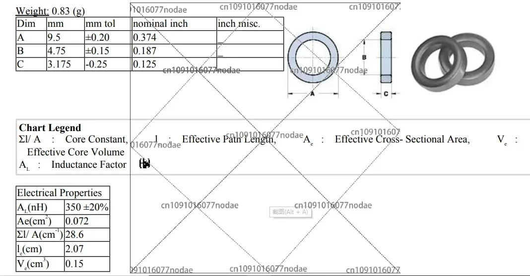 10 Pcs American RF Ferrite Ring FT37-43 Single Hole Core