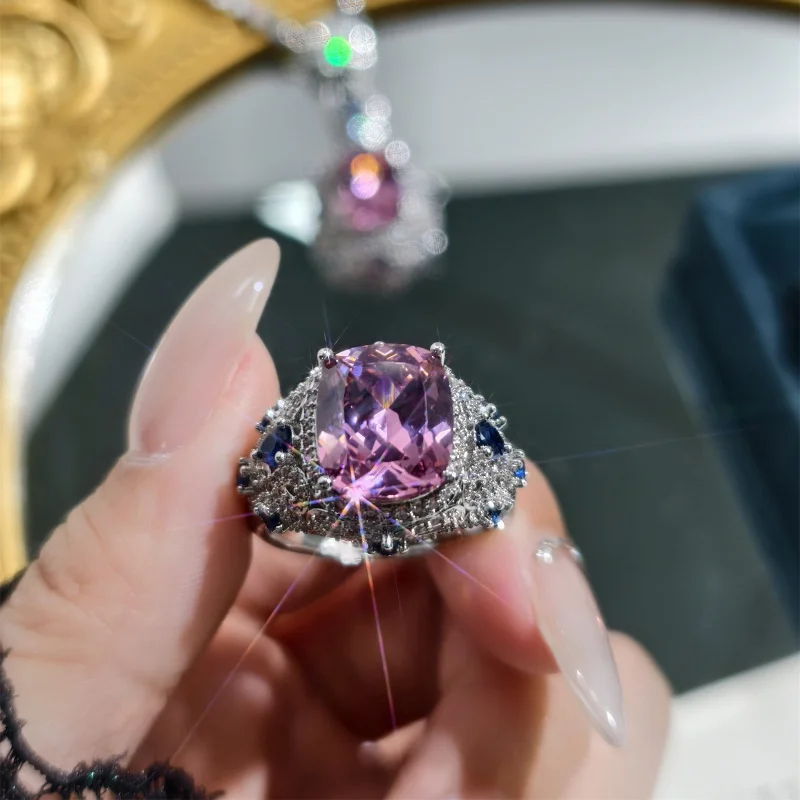 

Encounter Heartbeat Dry Rose Nebula Series Роскошное открытое кольцо с бриллиантами для женщин Элегантный комплект серег-подвесок