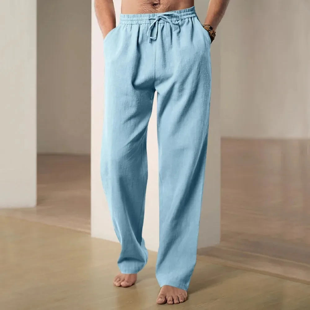 Men\'s Cotton and Linen Pants Hawaii Vacation Pants Beach Pants Breathable Trousers Streetwear  Men Casual Versatile Clothing