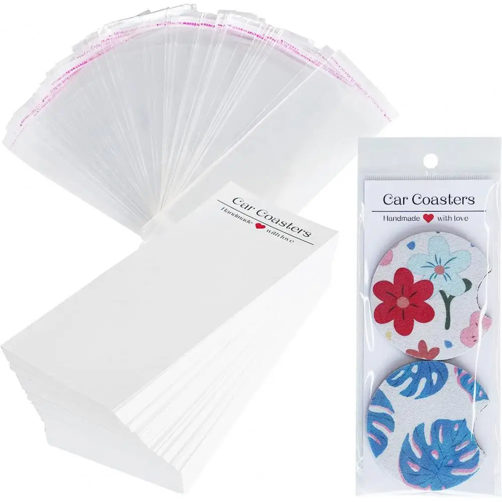 

Earring Display Cards Jewelry Packaging Multifunctional Car Coaster Jewelry Display Set with 100 Opp Bags for Sublimation