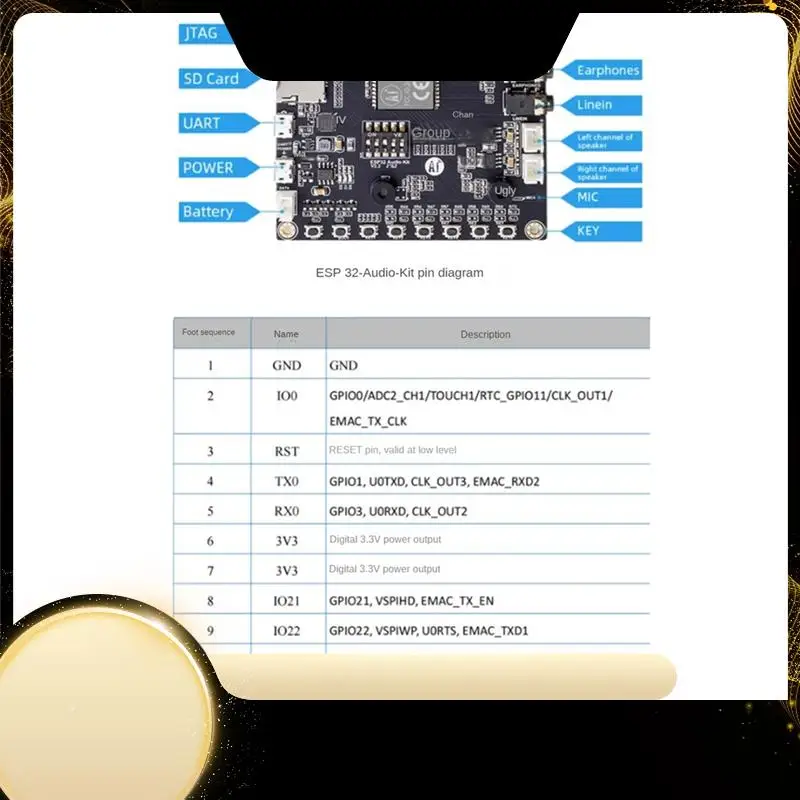 

ESP32 Последовательный к Wi-Fi Aduio-Kit Многофункциональная портативная плата разработки аудио Модуль Wi-Fi + Bluetooth Простота в использовании