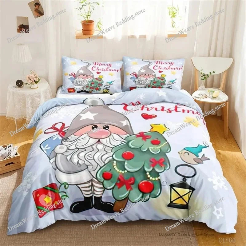 

Duvet Cover Cute Cartoon Dwarf Christmas Series Bedding Set for Kids and Adults Single Double Queen Room Decor Gift