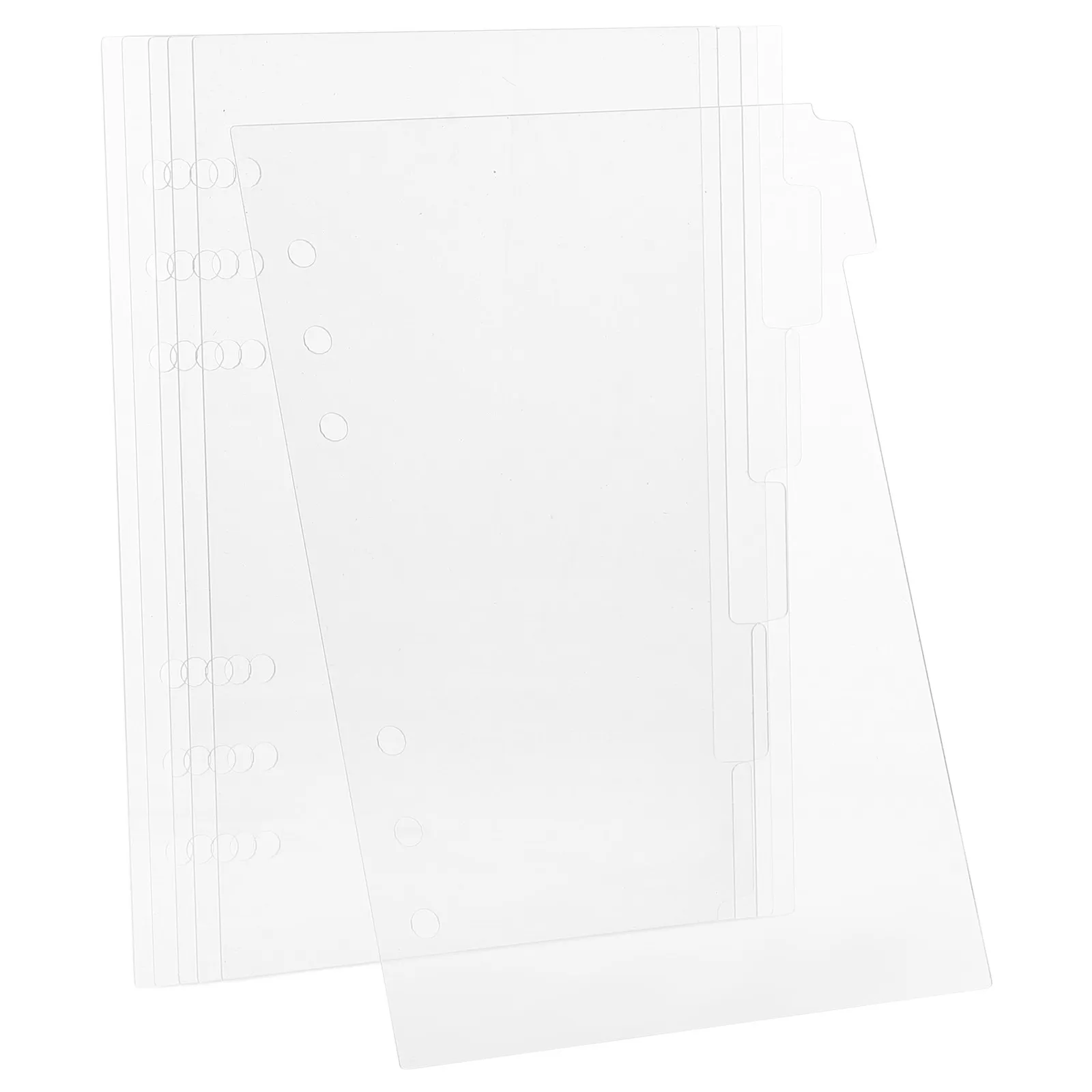 6Pcs Acrylic Notebook Binder Transparent Removable Insert Refillable Pages DIY Journal Planner Sheets Cover Binder Accessory