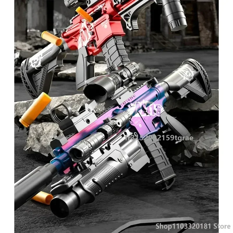 NEW M416 Soft Bullet Gun Toy Gun Can Be Fired Manually Loaded Assault Rifle Submachine Gun Model Christmas Birthday Gift 2025