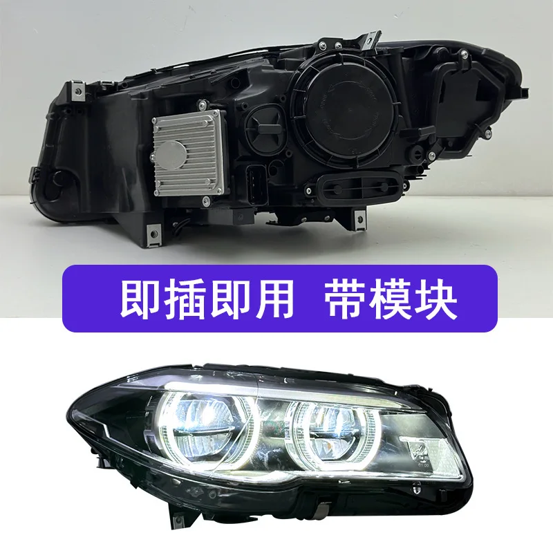 -For Upgraded 20W PC LED Headlight Assembly Angel Eye DRL Projector for 5 Series F10 F18 11-17^