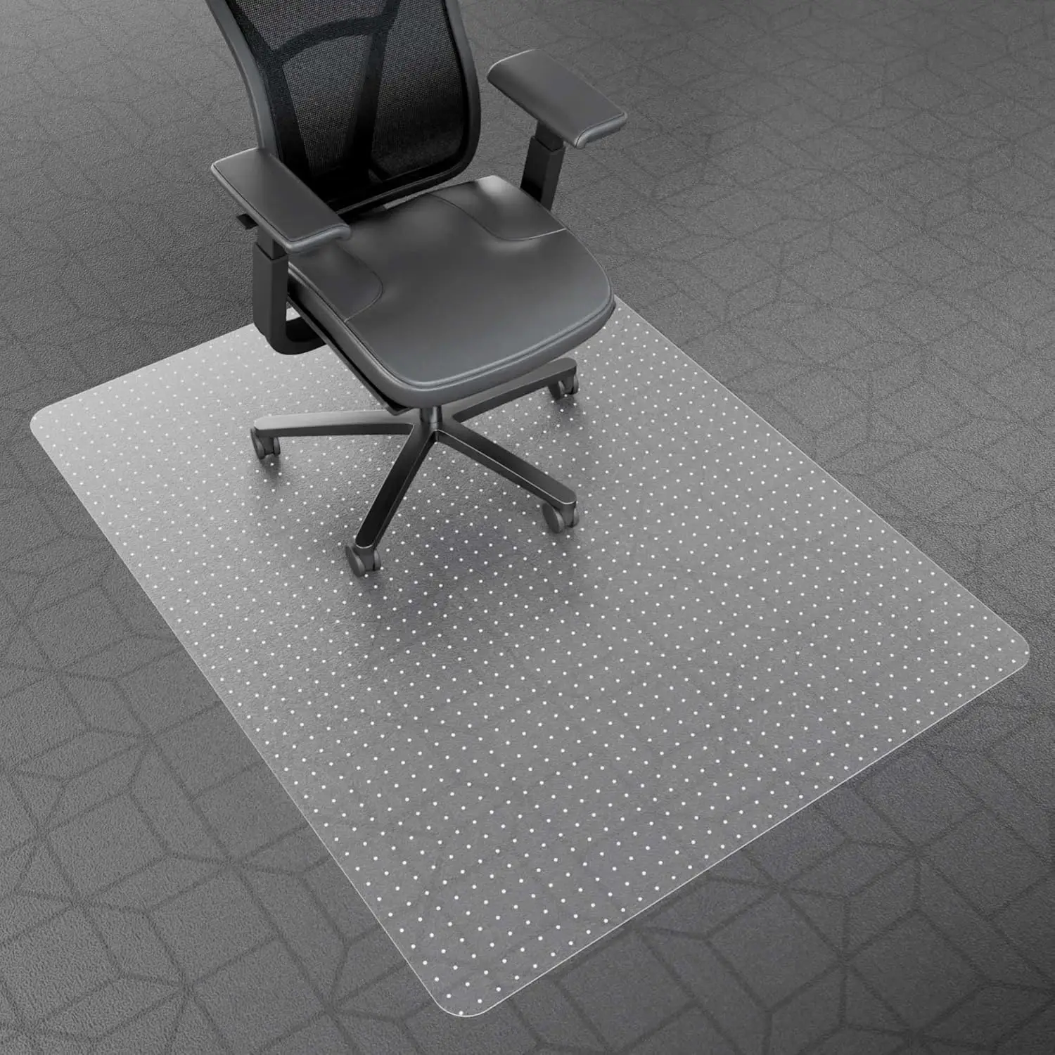 

Clear Office Chair Mat for Low Pile Carpet, 53x45" Anti-Slip Floor Protector, Easy Glide
