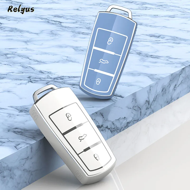 

New Soft TPU Car Smart Key Case Cover Protector for Volkswagen VW CC Passat B6 B7 Passat 3C CC Keychain Keyless Auto Accessories