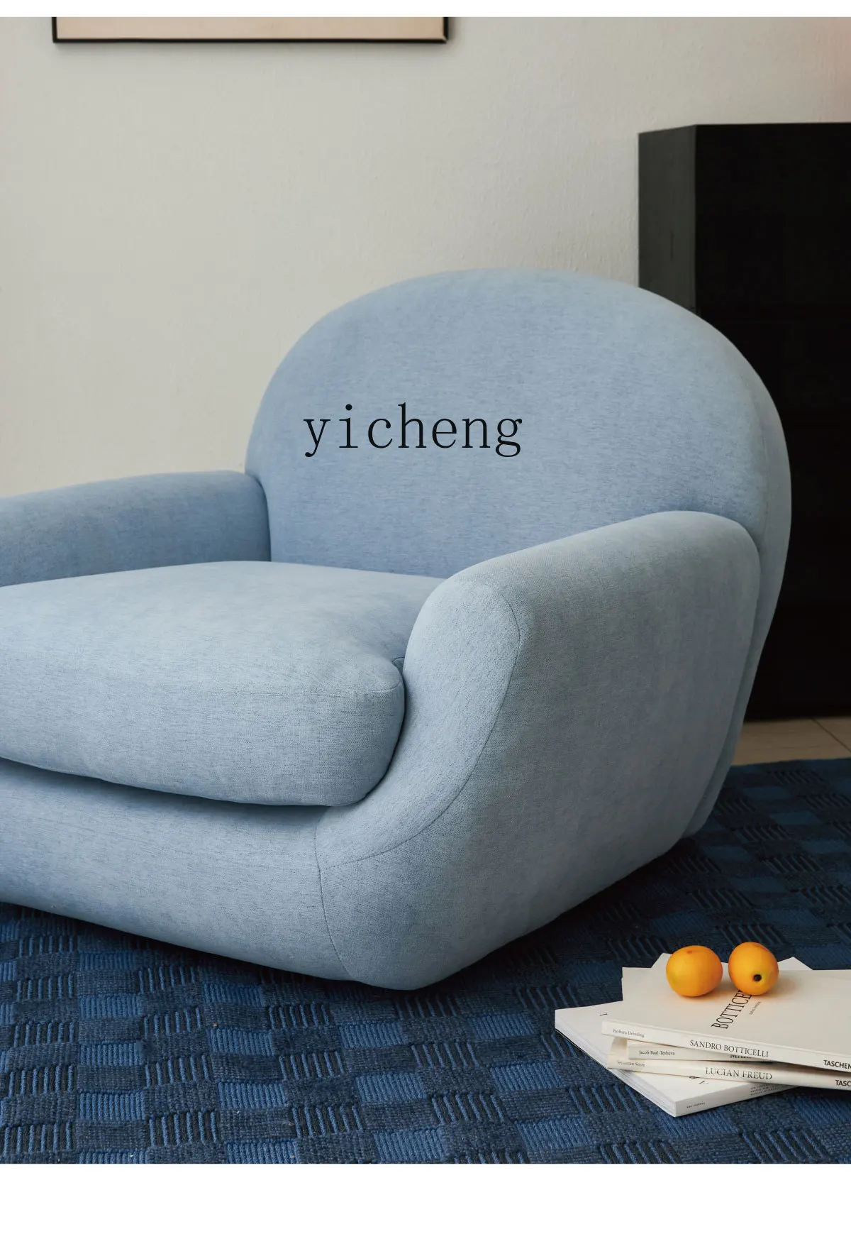 

ZZ rotating single sofa fabric sofa living room balcony bedroom small single swivel chair
