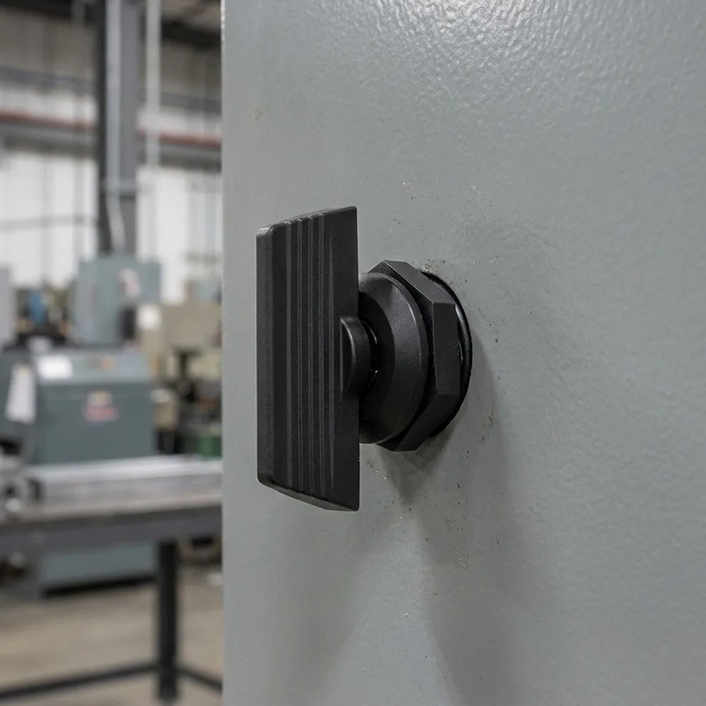 Industrial Electrical Box Lock Featuring Nylon Housing and Zinc Alloy Cylinder for Reliable Cabinet Securing Applications